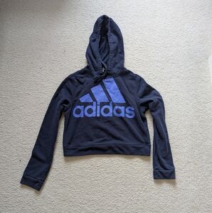 Adidas Cropped Hoodie Sweater Size Small